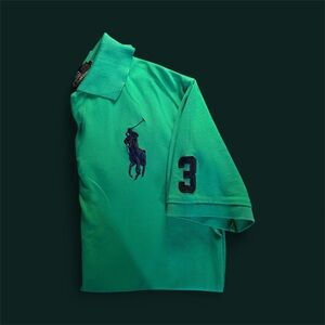 Green Polo Shirt with Logo